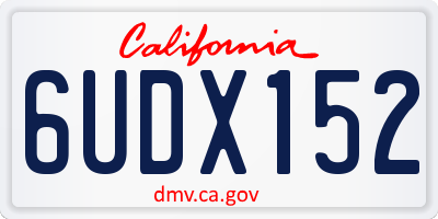 CA license plate 6UDX152