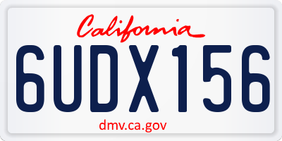 CA license plate 6UDX156