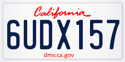 CA license plate 6UDX157