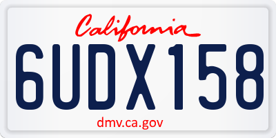 CA license plate 6UDX158