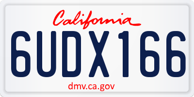 CA license plate 6UDX166