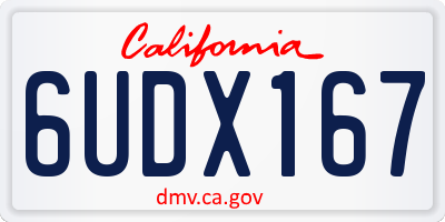 CA license plate 6UDX167