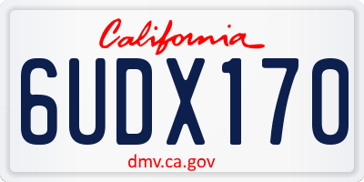CA license plate 6UDX170