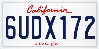 CA license plate 6UDX172