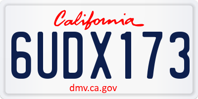CA license plate 6UDX173