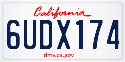 CA license plate 6UDX174