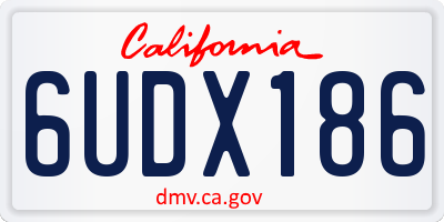 CA license plate 6UDX186