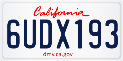 CA license plate 6UDX193
