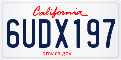 CA license plate 6UDX197