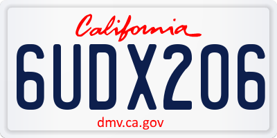 CA license plate 6UDX206