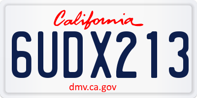 CA license plate 6UDX213