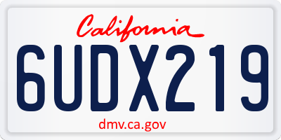 CA license plate 6UDX219