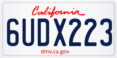 CA license plate 6UDX223