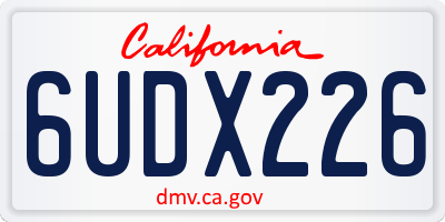 CA license plate 6UDX226