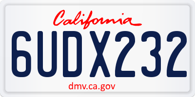CA license plate 6UDX232