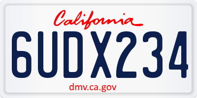 CA license plate 6UDX234