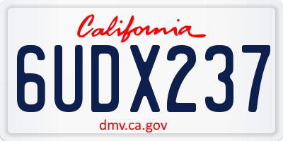 CA license plate 6UDX237