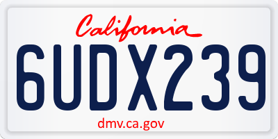 CA license plate 6UDX239