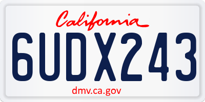 CA license plate 6UDX243