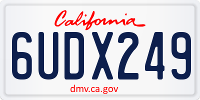 CA license plate 6UDX249