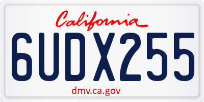 CA license plate 6UDX255