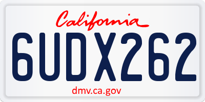 CA license plate 6UDX262