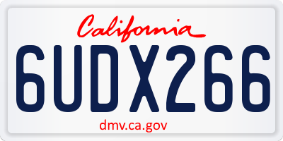 CA license plate 6UDX266
