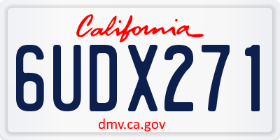 CA license plate 6UDX271