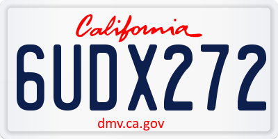 CA license plate 6UDX272