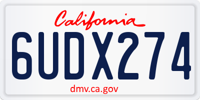 CA license plate 6UDX274