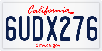 CA license plate 6UDX276