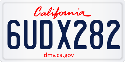 CA license plate 6UDX282