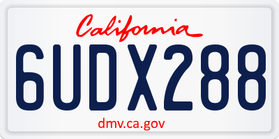 CA license plate 6UDX288
