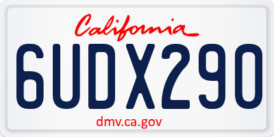CA license plate 6UDX290