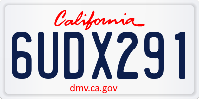 CA license plate 6UDX291