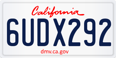 CA license plate 6UDX292