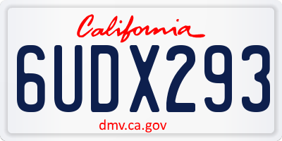 CA license plate 6UDX293