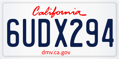 CA license plate 6UDX294
