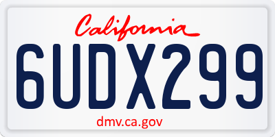 CA license plate 6UDX299