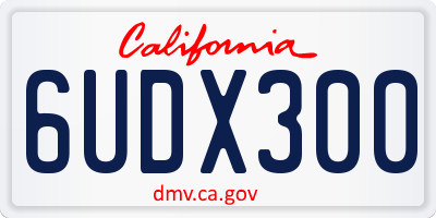 CA license plate 6UDX300
