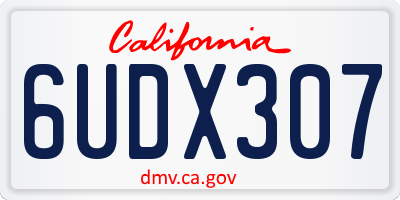 CA license plate 6UDX307