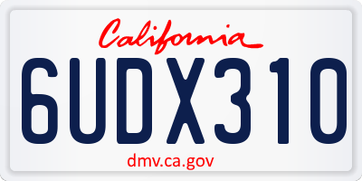 CA license plate 6UDX310