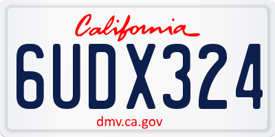 CA license plate 6UDX324