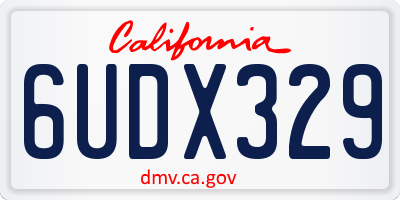 CA license plate 6UDX329