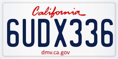 CA license plate 6UDX336