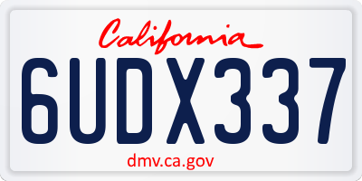 CA license plate 6UDX337