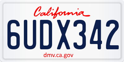 CA license plate 6UDX342