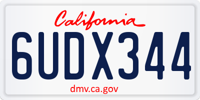 CA license plate 6UDX344