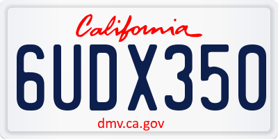 CA license plate 6UDX350