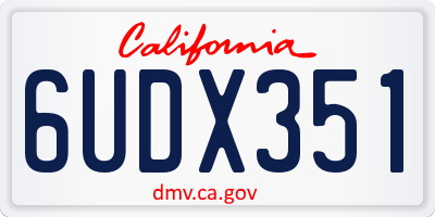 CA license plate 6UDX351